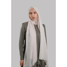 Hürrem Bone Bej Pratik Hazır Geçmeli Şal Desenli Şifon Hijab Boneli 2415_12