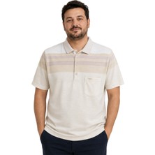 Battal Moda Melanj Bej Polo Yaka Kısa Kollu Wind Tişört M-L-Xl-2xl