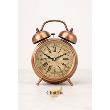 YNSK Eterna Bell | Vintage Metal Çalar Saat & Premium Masaüstü Dekoratif Obje (22X16 Cm)