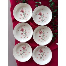 Yiğit Seramik Züccaciye Bahar Model 6 Parça Çerezlik/kahvaltılık Kase (Pembe)