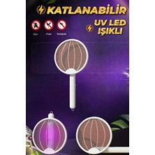 Byanes Katlanır USB Şarjlı Uv Işıklı Elektrikli Sivrisinek Öldürücü Raket Sinek Öldürücü