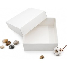 20X20X10 Beyaz Kapaklı Hediye Kutusu (5 Adet)