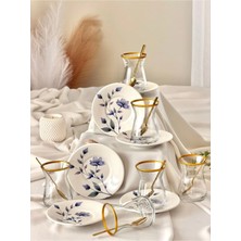 Hooly Home Mor Menekşe Model 6 Kişilik 12 Parça Lüks Çay Seti