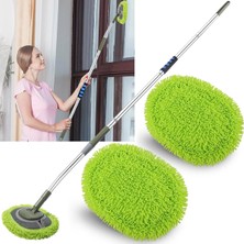 15° Işten Tasarruflu Dirsek Uzatma Direkli Duvar Temizleyici, Uzun Saplı Duvar Paspası, Süpürgelik Temizleyici Aleti, Mikrofiber Toz Temizleyici, Duvar, Zemin, Tavan, Pencere Için Temizleme Fırçası