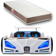 İnegöl'den Eve Bugattı - Arabalı Yatak, Araba Yatak, Full Işıklı, Kumandalı, Sesli, - 90 x 1.90 cm Yataklı