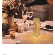 Kristal Elmas LED Dokunmatik Sensör USB Şarjlı Masa Lambası Rgb Gece Lambası