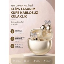 Azurtech Fiyonk Charm Hediyeli Modern Klips Tasarımlı Kablosuz Kulaklık