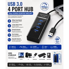 Tastech Yd-32 USB Girişli Yüksek Hızlı 4 Port 3.0 USB Hub Çoklayıcı Süper Hız 5gbps Çoklu USB Port Çoğaltıcı Pc Laptop Şarj Notebook Uyumlu