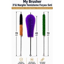 My Brusher 3’lü Nargile Temizleme Fırçası Seti – 70 cm Hortum Fırçası + 45 cm Şişe Fırçası + 70 cm Duman Borusu Fırçası