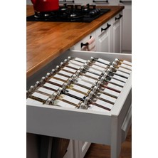 AyrStore Mienda Home 24'lü Baharatlık Seti, 120 Ml, Gümüş Kapaklı,beyaz Etiketli Standsız Takım