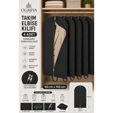 Ogmiva 4'lü Takım Elbise Kılıfı 60X100 cm Çift Fermuarlı Gamboç Elbise Kılıfı Kıyafet Koruyucu Toz Geçirmez