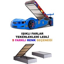 İnegöl'den Eve Gt2 - Bmw - Arabalı Yatak  - Tekerlekleri Ledli + Bazalı
