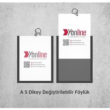 A5 Siyah Dikey Belge Çerçevesi Kolay Değiştirilebilir Kendinden Yapışkanlı Duvar ve Kapı Tipi Föylük