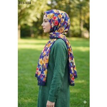 Sharell Bambu Kraş Pamuk Şal (Lacivert) 211-114