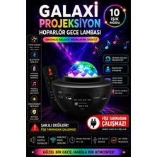 Empressco Yıldızlı Projektör Tavan Bulutsu Galaxy Lazer Işıklı Disko Topu Bluetooth Hoparlör