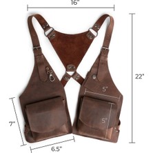 Mucize Holter Omuz Çanta Seti - Çok Amaçlıomuz Bel Destekli Çanta Seti (Orijinal Deri) Bourbon Kahverengi