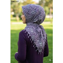 Huzurlu İpek Huzurlu Ipek Desenli Sökme Boncuklu Eşarp 1083-127