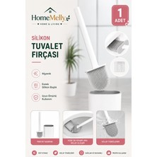 Btm Home Klozet Temizleme Fırçası Tuvalet Banyo - Silikon Tutucu Set Beyaz Renk Fırca