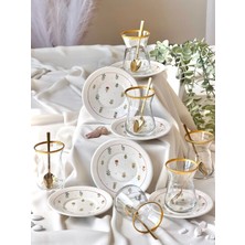 Hooly Home Pastel Bahçe Modeli 6 Kişilik 12 Parça Lüks Çay Seti