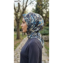 Lo'cella Soft Pamuk Eşarp (Siyah - Mavi) 1035-111