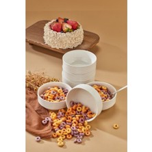 Cooker Emboss 6'li 12 cm Porselen Joker Kase Çorba Kahvaltılık Ikramlık Çerezlik Set