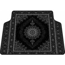 Oem Şark Köşesi Türk Halısı Motifli Premium Bagaj Halısı (Siyah-Beyaz)