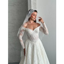 Merve 2.5 mt Fransız Dantel Duvak