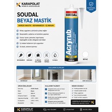 Karapolat Soudal Beyaz Akrilik Mastik 280 ml Boyanabilir Dolgu Mastiği Iç Mekan Çatlak ve Derz Dolgu