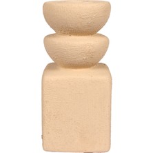 Herdekora Dekoratif Seramik Şamdan Sude Krem 7X15 Cm.