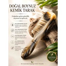 Wolawood Doğal Gerçek Kemik Tarak & El Yapımı Saç Tarağı & Antistatik Masaj Etkili Bakım Elektriklenmeyi Azaltmaya Yardımcı Özel Üretim Boynuz Tarak (1-Adet)