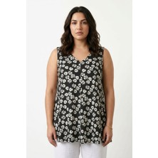 Stil Diva Yaka Detaylı Kolsuz T-Shirt