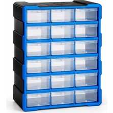 Proalet Monoblock Çekmece Seti 18'li, Büyük Boy, 38,1X15,7X47,5 Cm, Vida, Hobi, Parça Saklama Kutusu, Atölye, Büro Kullanımına Uygun, Şeffaf Kapaklı, Pratik Saklama Ünitesi, Organizer, Düzenleyici