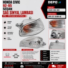 Honda Civic 1992-1995 Sedan Sağ Sinyal Lambası Depo Oem 33301-SR4-003