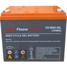 Floow Energy 12V 80AH Jel Akü Bakımsız Derin Deşarj 2026 Üretim