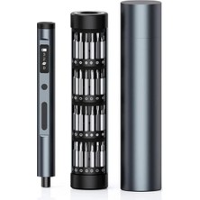Tastech Mini Şarjlı Tornavida Seti LED Işıklı 3 Seviyeli Tork Ayarlı 60 Parça Şarj Edilebilir Hassas Tornavida Seti Dizüstü Bilgisayar/pc/telefon/saat/kamera Için Alüminyum Manyetik Saklama Kutusu