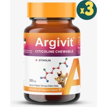 Argivit Citicoline Chewable Sitikolin Çiğnenebilir 30 Tablet 3 Adet