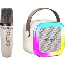 AyrStore K12 Kablosuz Bluetooth Hoparlör Karaoke Mikrofon 5 Ses Efektli Rgb Hd Stereo ?es Usb/sd/fm