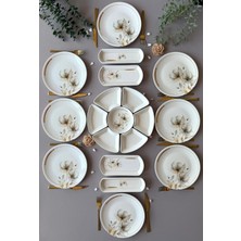 Hooly Home Nevruz Model Rölyefli 8 Kişilik 19 Parça Modern Kahvaltı Takımı