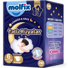 Molfix Tatlı Rüyalar Bebek Bezi 6 BEDEN15+ kg Extra Large 240 Adet Mega Fırsat Pk