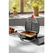 Empressco Pratik Çıkarılabilir Waffle Plakalı Tost Makinesi, Lezzetli Tostlar Için