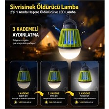 Byanes Şarj Edilebilir 3 Kademeli Kamp Lambalı Uv Işıklı Taşınabilir Askılı Sivrisinek Kovucu