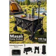 Fischer Katlanabilir Masalı Kamp Seti - Portatif Taşınabilir Piknik Bahçe Vagon Pazar Market Arabası