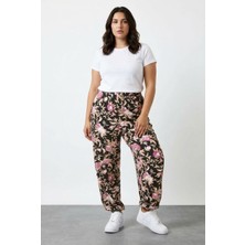 Stil Diva Çiçek Desenli Cepli Pantolon