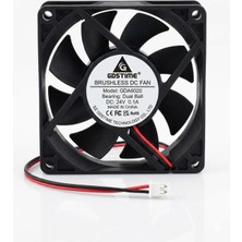 Mucize 60MM x 20MM 24V Dc Bilgisayar Kasası Fırçasız Soğutma Fanı 2 Pin Çift Girişli 60X60X20MM