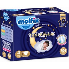 Molfix Tatlı Rüyalar Bebek Bezi 4 Beden 7-14 kg Maxi 304 Adet Avantaj Fırsat Pk