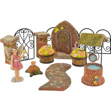 Arcadia Garden Products Pebble Lane Peri Bahçesi Seti, Poliresin, 11 Parça
