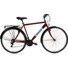 Bisan Hardy 28 Jant Şehir Bisikleti 46 cm Çelik Kadro V-Fren 21 Vites Bordo