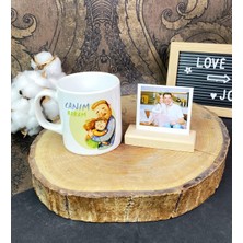 Giftmoda Canım Babam Tasarımlı Kupa ve Ahşap Fotoğraf Tutucu Set