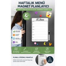 Hobialem Haftalık Menü Magnet Planlayıcı Silinebilir Mıknatıslı Yazı Tahtası Kalem Hediyeli
