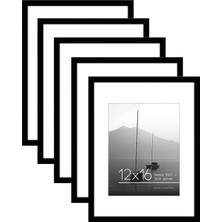 12 x 16 Resim Çerçevesi Seti 5 Inç Siyah - Mat ile 8,5 x 11 Resim Çerçevesi Veya 12X16 Çerçeve Olarak Kullanın - Resim Çerçeveleri Kolaj Duvar Dekoru Pleksiglas Kapaklı - Galeri Duvar